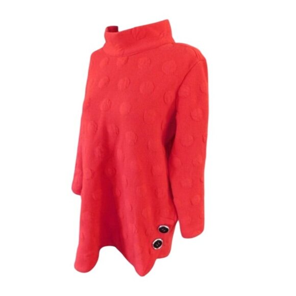 Ali Miles Size S Small Red Textured Knit Artsy Style Top - Picture 3 of 4